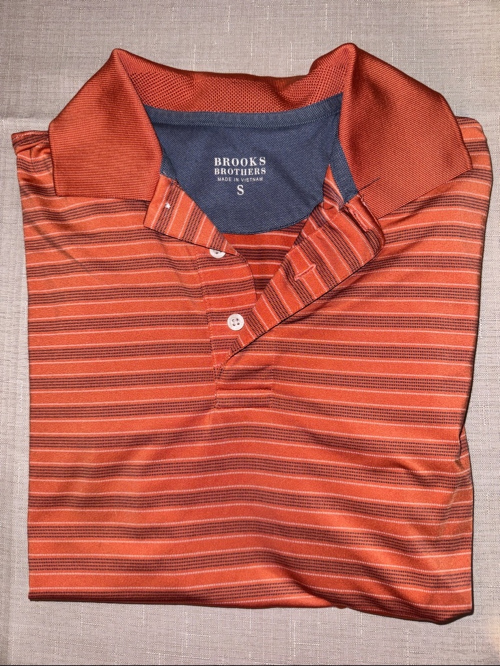 Brooks Brothers Orange Striped short sleeve Polo Shirt